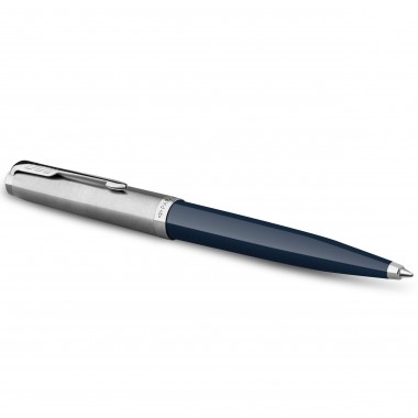 PARKER 51 Stylo Bille, Résine Bleu nuit et  Capuchon inox poli, Recharge noire pointe moyenne, Coffret cadeau