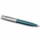 PARKER 51 Stylo Bille, Résine Bleu canard et Capuchon inox poli, Recharge noire pointe moyenne, Coffret cadeau