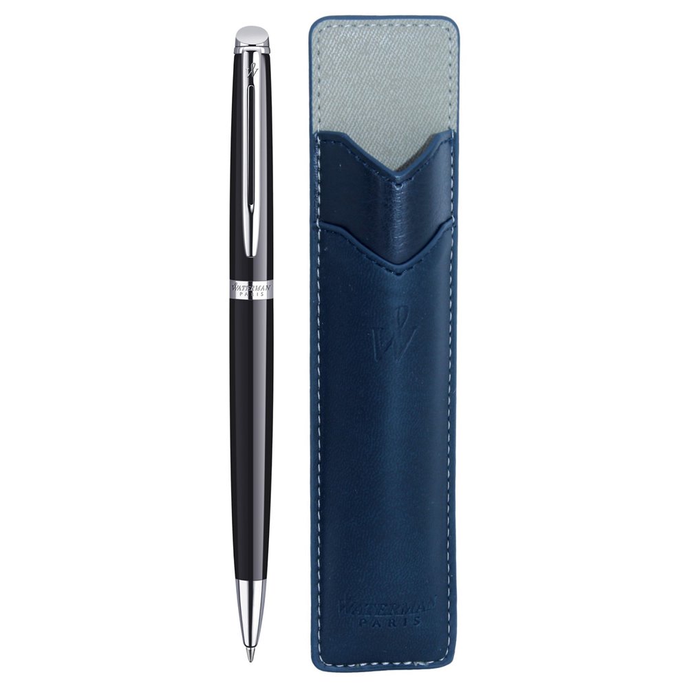 WATERMAN Hemisphere Stylo bille - noir brillant - recharge bleue pointe moyenne - Coffret cadeau + étui bleu WATERMAN Hemisphere Stylo bille - noir brillant - recharge bleue pointe moyenne - Coffret cadeau + étui bleu