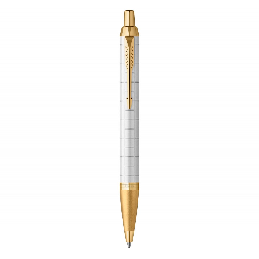 PARKER IM PREMIUM Stylo bille, Perle, recharge bleue pointe moyenne,  Coffret cadeau