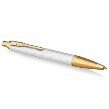 PARKER IM PREMIUM Stylo bille - Perle - recharge bleue pointe moyenne - Coffret cadeau