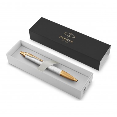 PARKER IM PREMIUM Stylo bille - Perle - recharge bleue pointe moyenne - Coffret cadeau