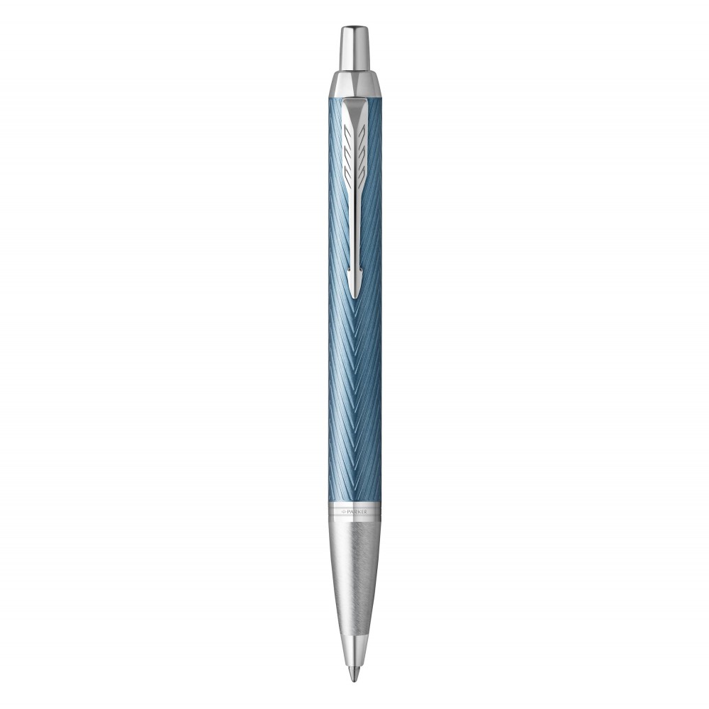 PARKER IM PREMIUM Stylo bille, Bleu gris, recharge bleue pointe moyenne,  Coffret cadeau