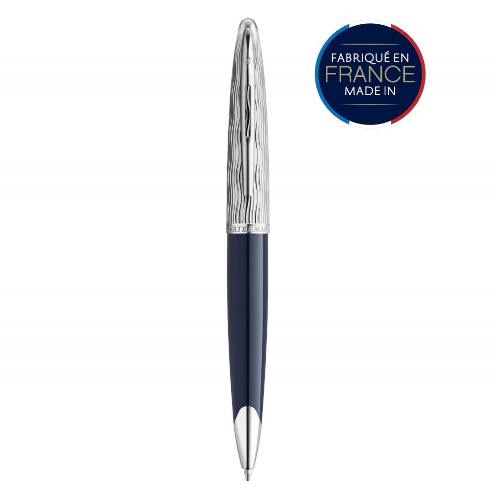 WATERMAN Carène L'Essence du bleu Stylo bille, Bleu, recharge bleue pointe  moyenne, Coffret cadeau