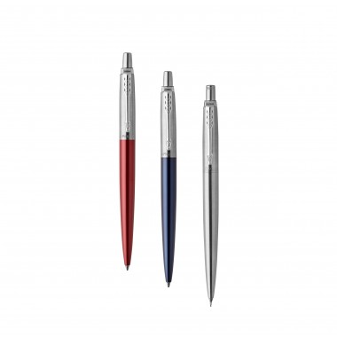 PARKER Jotter London Set : Stylo bille bleu royal + Stylo gel rouge Kensington + Portemine acier 0