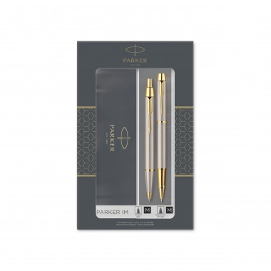 PARKER IM coffret cadeau Duo : Stylo bille et Stylo roller - métal brossé