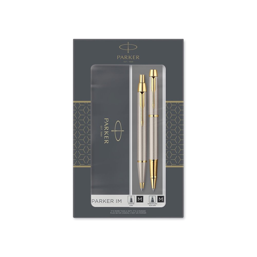 Parker IM Core Métal brossé G.C. Stylo plume avec gravure Stylo Premium  Boîte cadeau Encre Bleue Cadeau Personnalisé Anniversaire -  France