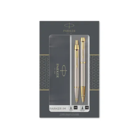 PARKER IM coffret cadeau Duo : Stylo bille et Stylo roller - métal brossé