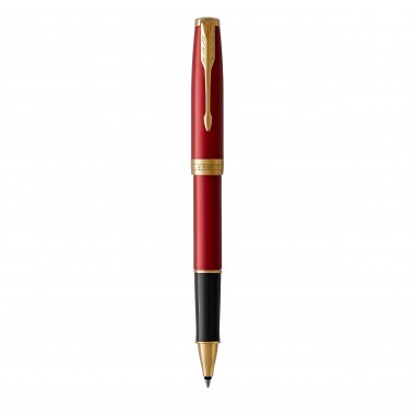 PARKER Sonnet Stylo roller - laque rouge - Recharge noire pointe fine - Coffret cadeau