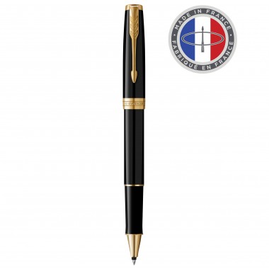 PARKER Sonnet Stylo roller - Noir - Recharge noire pointe fine - Coffret cadeau