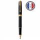 PARKER Sonnet Stylo roller - Noir - Recharge noire pointe fine - Coffret cadeau