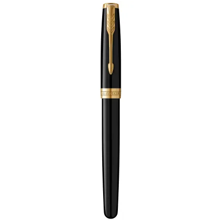 PARKER Sonnet Stylo roller, Noir, Recharge noire pointe fine, Coffret cadeau