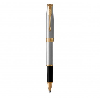 PARKER Sonnet Stylo roller - acier inoxydable - Recharge noire pointe fine - Coffret cadeau