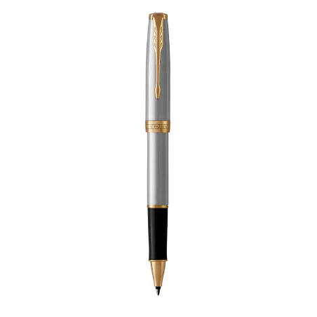 PARKER Sonnet Stylo roller - acier inoxydable - Recharge noire pointe fine - Coffret cadeau