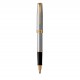 PARKER Sonnet Stylo roller - acier inoxydable - Recharge noire pointe fine - Coffret cadeau