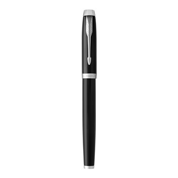 PARKER IM Stylo roller - laque noire - Recharge noire pointe fine - Coffret cadeau