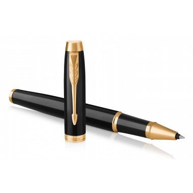 PARKER IM Stylo roller - Noir - Recharge noire pointe fine - Coffret cadeau