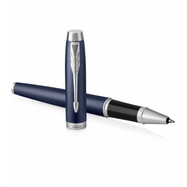 PARKER IM Stylo roller - bleu mat - Recharge noire pointe fine - Coffret cadeau