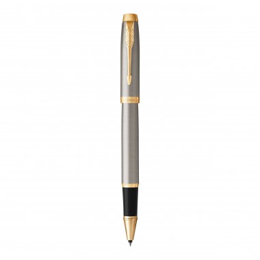 PARKER IM Stylo roller - métal brossé - Recharge noire pointe fine - Coffret cadeau