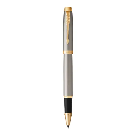 PARKER IM Stylo roller - métal brossé - Recharge noire pointe fine - Coffret cadeau