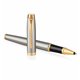 PARKER IM Stylo roller, métal brossé, Recharge noire pointe fine, Coffret cadeau