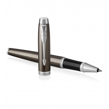 PARKER IM Stylo roller - espresso intense - Recharge noire pointe fine - Coffret cadeau