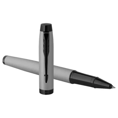 PARKER IM Monochrome Stylo roller, Gris mat,  Recharge noire pointe fine, Coffret cadeau