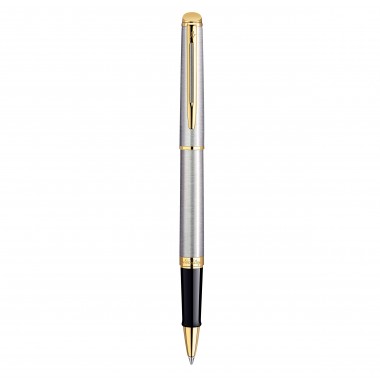 WATERMAN Hemisphere Stylo roller - acier inoxydable - recharge noire pointe fine - Coffret cadeau