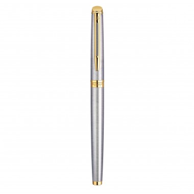 WATERMAN Hemisphere Stylo roller - acier inoxydable - recharge noire pointe fine - Coffret cadeau