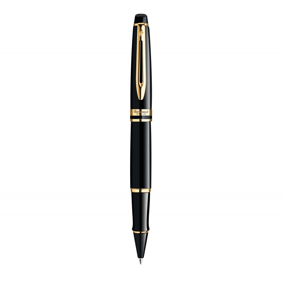 WATERMAN Stylo roller Expert, Noir, recharge noire pointe fine, Coffret  cadeau