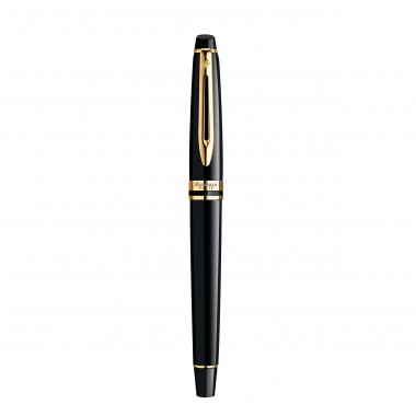 WATERMAN Stylo roller Expert, Noir, recharge noire pointe fine, Coffret cadeau