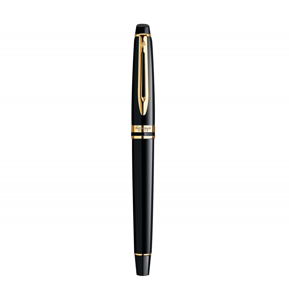 WATERMAN Stylo roller Expert, Noir, recharge noire pointe fine, Coffret  cadeau