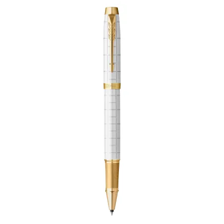 PARKER IM PREMIUM Stylo roller - Perle - Recharge noire pointe fine - Coffret cadeau