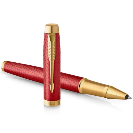 PARKER IM PREMIUM Stylo roller, Rouge, Recharge noire pointe fine, Coffret cadeau