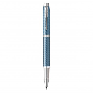 PARKER IM PREMIUM Stylo roller - Bleu gris - Recharge noire pointe fine - Coffret cadeau