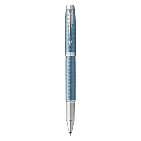 PARKER IM PREMIUM Stylo roller - Bleu gris - Recharge noire pointe fine - Coffret cadeau