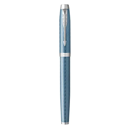 PARKER IM PREMIUM Stylo roller, Bleu gris, Recharge noire pointe fine, Coffret cadeau