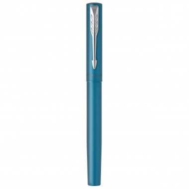 PARKER VECTOR XL Stylo roller, laque turquoise métallisée sur laiton, recharge noire pointe fine, Coffret cadeau