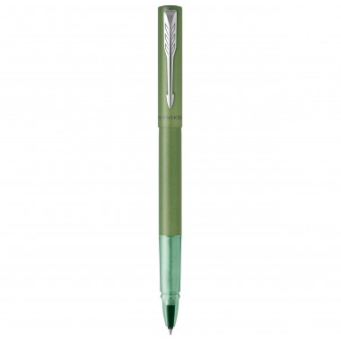 PARKER VECTOR XL Stylo roller - laque verte métallisée sur laiton - recharge noire pointe fine - Coffret cadeau