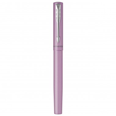 PARKER VECTOR XL Stylo roller - laque lilas métallisée sur laiton - recharge noire pointe fine - Coffret cadeau