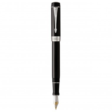 PARKER Duofold Centennial Stylo plume - Noir - Plume moyenne en or 18K - encre noire -  Coffret cadeau