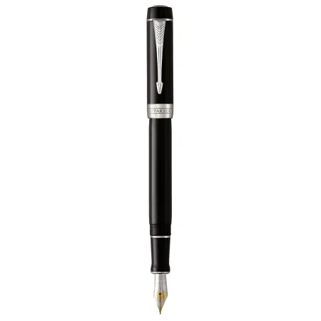 PARKER Duofold Centennial Stylo plume - Noir - Plume moyenne en or 18K - encre noire -  Coffret cadeau