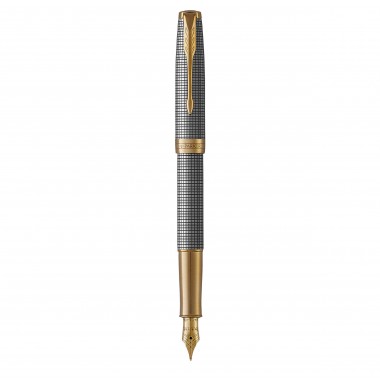 PARKER Sonnet Stylo plume - argent ciselé - Plume fine 18 carats - Coffret cadeau