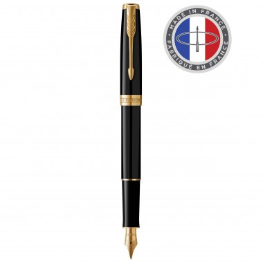 PARKER Sonnet Stylo plume - Noir - Plume fine - encre noire - Coffret cadeau