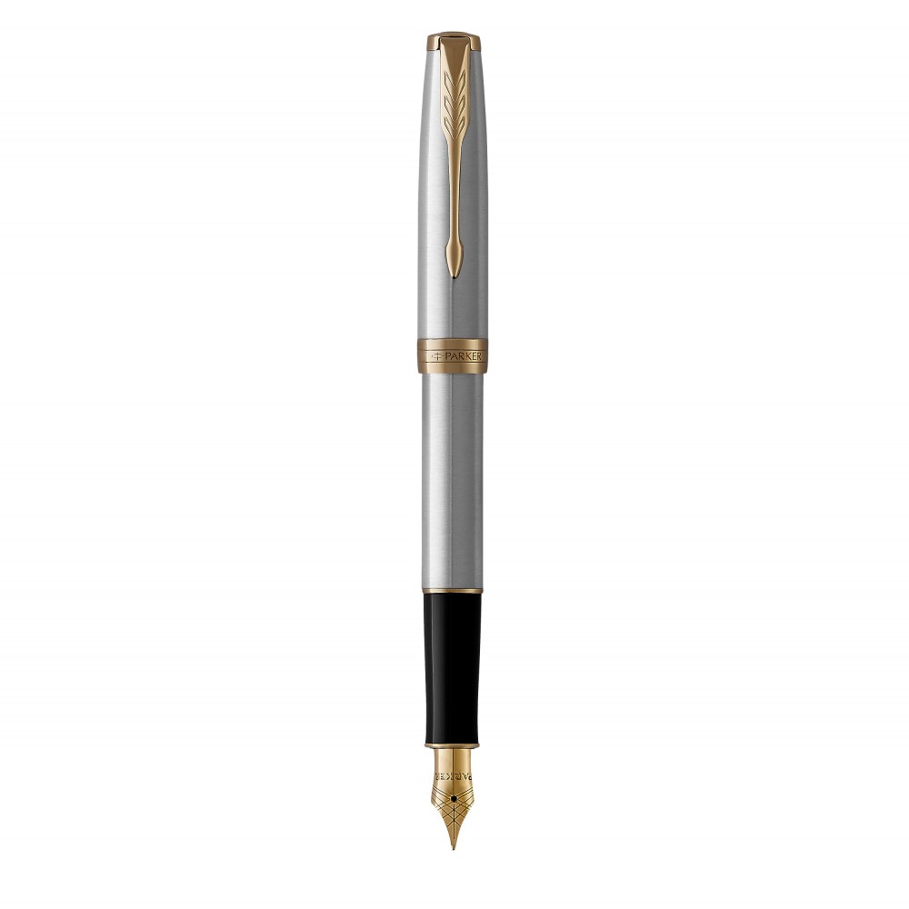 PARKER Sonnet Stylo plume, acier inoxydable, Plume fine, encre