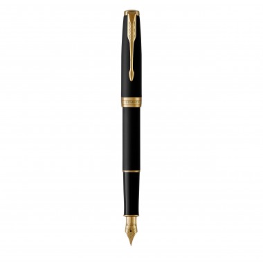 PARKER Sonnet Stylo plume noir mat - Plume fine - encre noire - Coffret cadeau