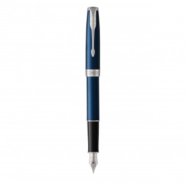 PARKER Sonnet Stylo plume - Bleu satiné - Plume moyenne - Coffret cadeau