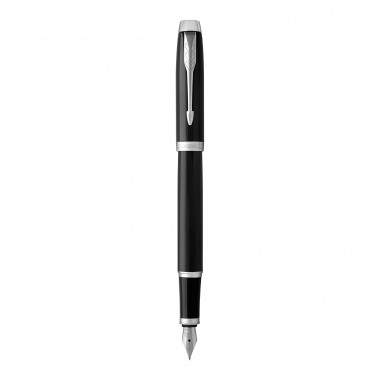 PARKER IM Stylo plume - laque noire - plume fine - encre bleue - Coffret cadeau