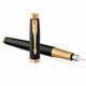 PARKER IM Premium Stylo plume, Noir, plume fine, encre bleue, Coffret cadeau