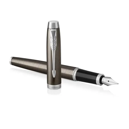 PARKER IM Stylo plume, espresso intense, plume fine, encre bleue, Coffret cadeau